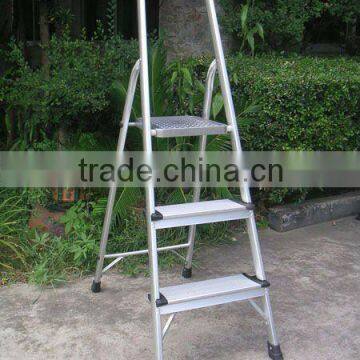 NC-100W3 aluminum wide step handle folding ladder for 3steps