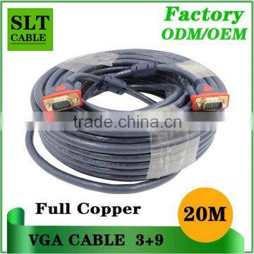 Wholesales full copper vga cable 20m full copper vga extension cable for multimedia