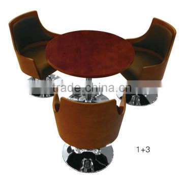 Cheap price Colorful leather wood swivel bar chair(SZ-OC523)