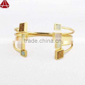 Endless Jewelry Customer Design Adate Druzy Chalcedony Bezel Bracelet Bangle Cuff photo-5