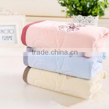 Factory Price Cotton Embroidered Butterfly Cut Pile Face Towel