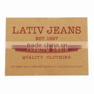 Die cut jeans /denim debossed leather patch