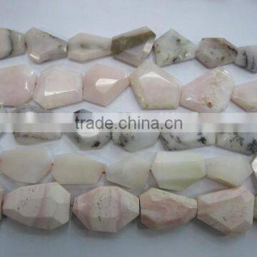 Wholesale Tumbled flat loosen faceted gemstone pink opal