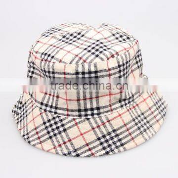 girl's plaid blank bucket hat