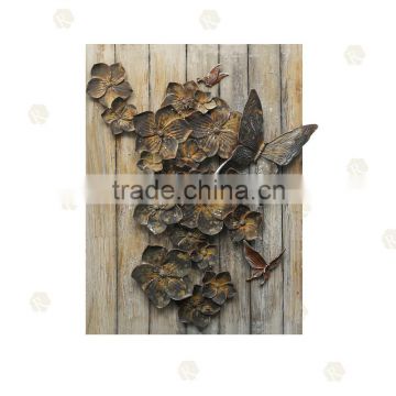 rust wall decor painting abstract flower wall painting for home decoration