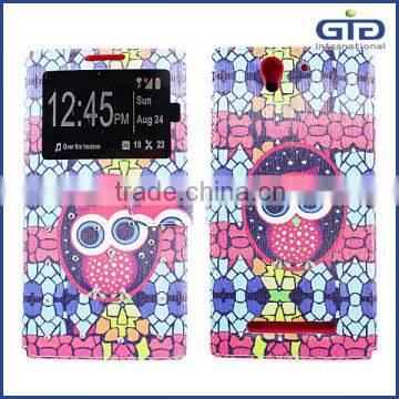 [GGIT] TPU+PU With Card Holder for Sony C3 Mobile Phone Case