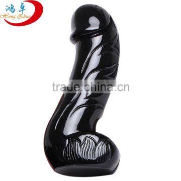 Black Obsidian Crystal Penis Stone Carving