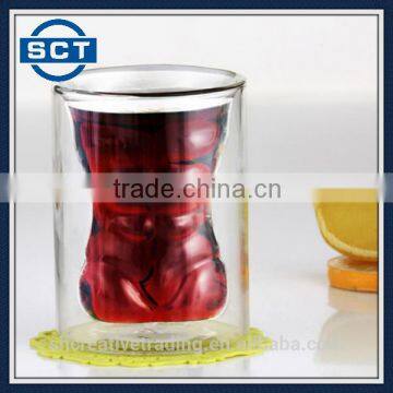 Muscle Glass Cup Double Wall For Juice Tea Beer