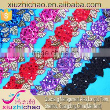 T0270-4b(2.4)new design african mesh sequin embroidery fabric lace