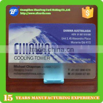 Hot sale custom design transparent plastic business cards