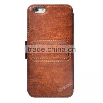 For iphone6 leather case with back stand, genuine leather case for iphone6