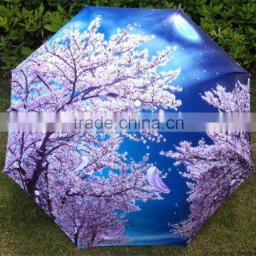 Flower printing rain umbrella auto open umbrella