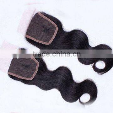 Hot Selling Wholesale Price18" #1B Natural Body Wave, Soft & Durable, Peruvian hair full front lace closures