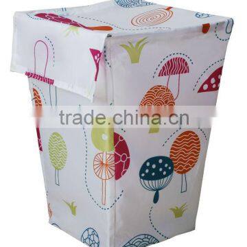 knock-down Square metal laundry hamper with flap