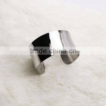 Punk Shiny Silver Blank 316L Stainless Steel Cuff Bracelet Bangle