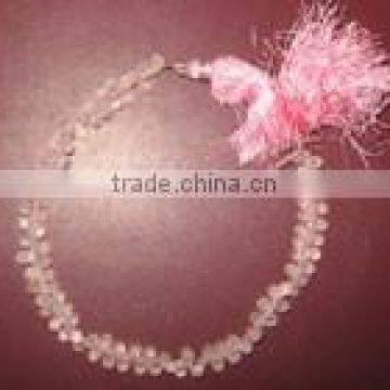 Rose quartz faceted drop beads