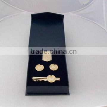 Novelty Cufflinks & Tie Bar with gold wings shape with tie pin gift box