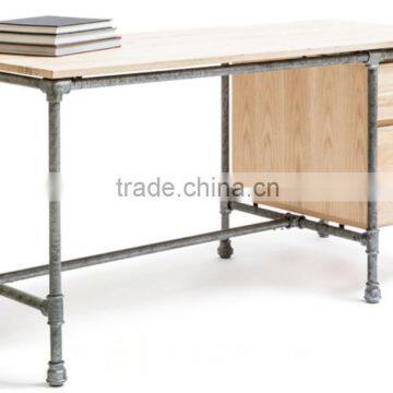 Crafted solid oak timbers and stainless steel office desk