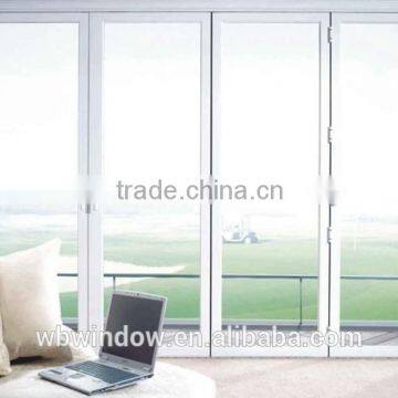 Hi-q white color Plastic folding glass door,PVC windows and doors