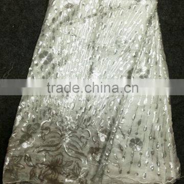 First Grade Noble Style White Korea Silk Lace Fabrics for Lady Dress photo-2