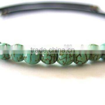 Turquoise Bracelet, Turquoise Stone Cuff Bounce Back Bracelet, Handmade Turquoise Jewelry photo-2