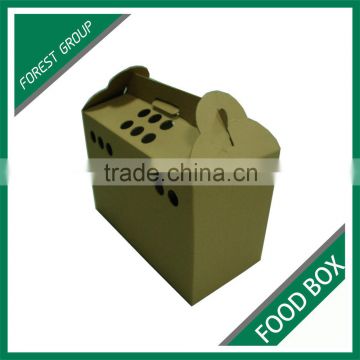 POPULAR USE FOOD INDUSTRY CORRUGATED BENTO PACKING SHIPPING CARTONS WITH HANDLE AND HOLES