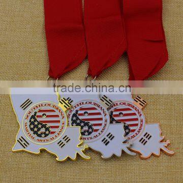 2016 zinc alloy color filled medal with red ribbon                        
                                                Quality Choice