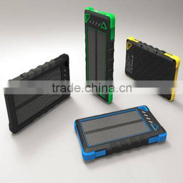 Hot selling water/dust/shock proof solar charger, custom logo mobile solar charger, high quality outdoor solar phone charger
