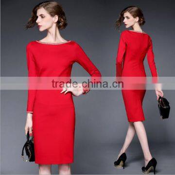 2016 Women Sexy Dress Long Sleeve Party Dress slim Work Wear