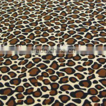 Coffee Apricot Polyester Leopard Print Milk Fiber Spandex Digital Print Lycra Silk Fabric photo-3