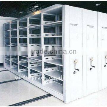 Modular Cheap Metal Mobile Shelving Racks System with Wheels for Libraries