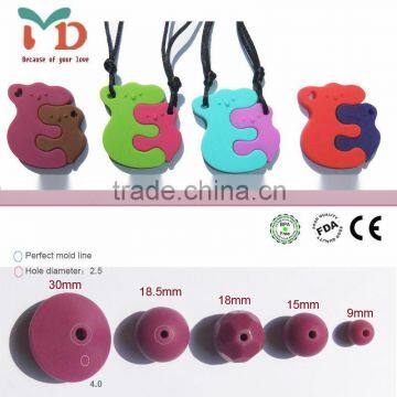 New Design BPA Free Silicone Baby Chew Toy Necklace