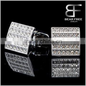 Square Enamel Cufflinks for Men's Shirts With CZ setting