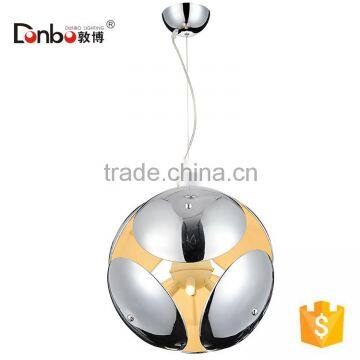 Simple hanging lamp chrome metal ball pendant light
