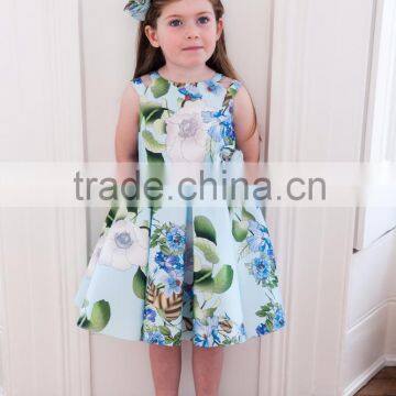 BLUE SPRING FLOWER PARTY DRESS