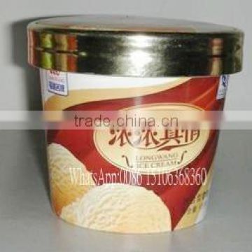 350ml Ice Cream Use Paper Printed Cups with spoon and lid