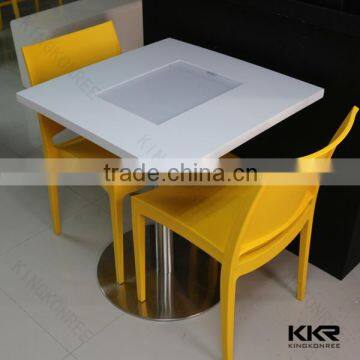 dining hall table and chair/cafe solid surface dining table