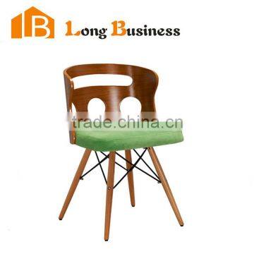 LB-5012-6 Mordern design Cheap leisure chair with solid wood legs dining semi- pu chair