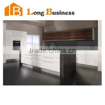 Cheap wood grain wooden kitchen hanging cabinets design