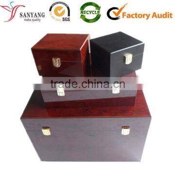 Factory price high quality glossy wooden empty jewelry box wooden gift box for sale