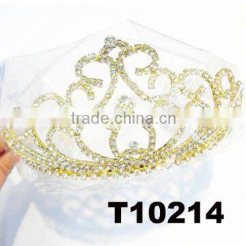 Wedding Rhinestone Gold Tone Bridal Flower Bridal Crown photo-4
