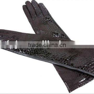 women winter performer long opera leather gloves for dance