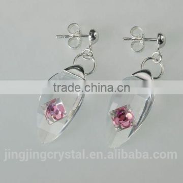 Clear waterdrop shape New design crystal earrings