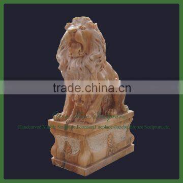 Hand Carved Garden Outdoor Marble Life Size Lion Statue