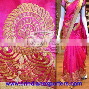 Unique silk computer designed saree