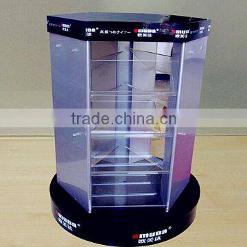 high quality hot sale promotional LED light acrylic rotatable showcase