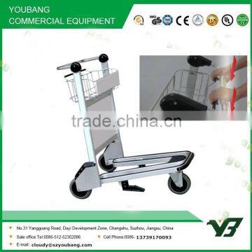 2015 New best selling 3 wheels aluminum alloy airport shopping trolley with brake (YB-AT01)