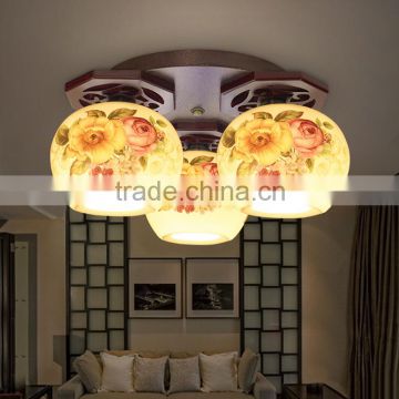 Jingdezhen decal pastel celling light for home led ball light