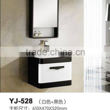 PVC fancy include ceramic basin one piece wall mounted bathroom vanity cabinet