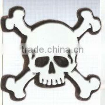 White Skull Chrome Ribbon Magnet